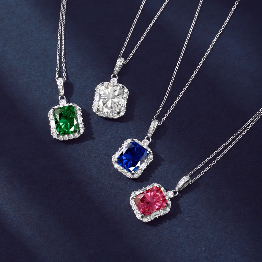 Royal Green Emerald Cut Crystal Necklace – QASSOV